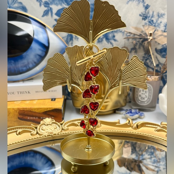 🆕 OSCAR DE LA RENTA 🧿 Red Crystal Embellished Heart Bracelet - Picture 3 of 12